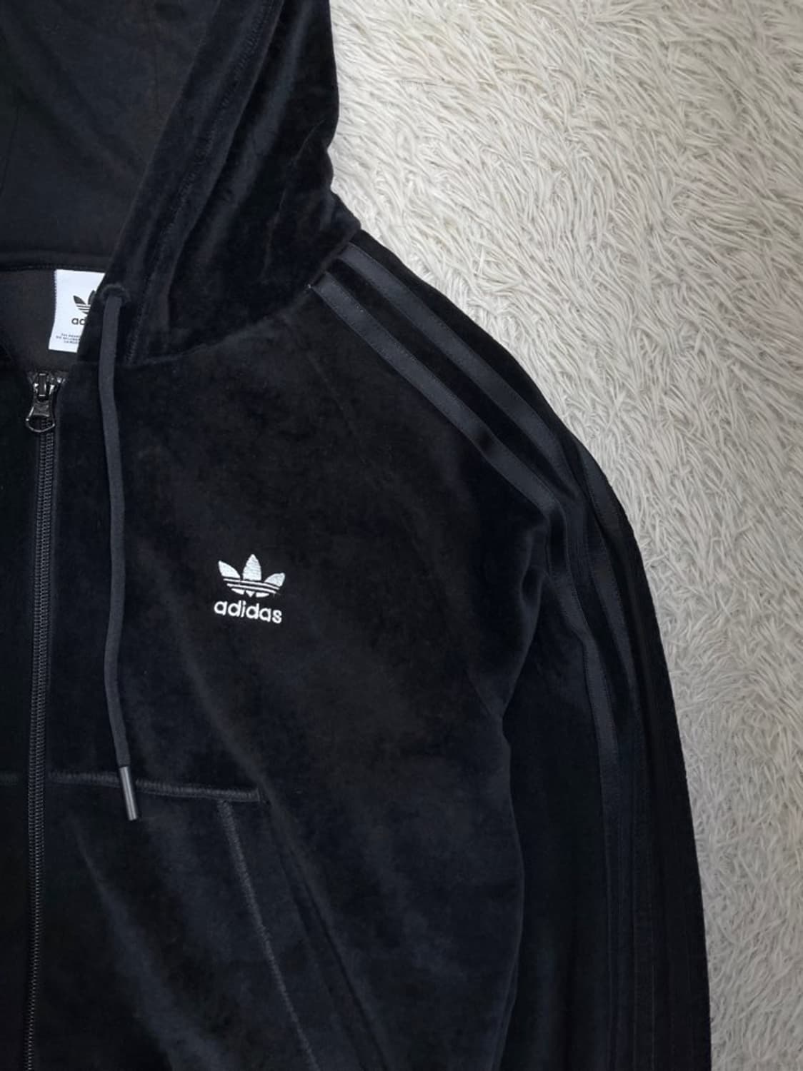 아디다스 벨루어 크롭 후드 집업/#2744 상품이미지2