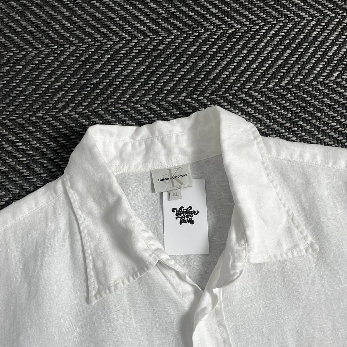 00s 캘빈클라인 아카이브 반팔 린넨 셔츠o 3529 상품이미지4