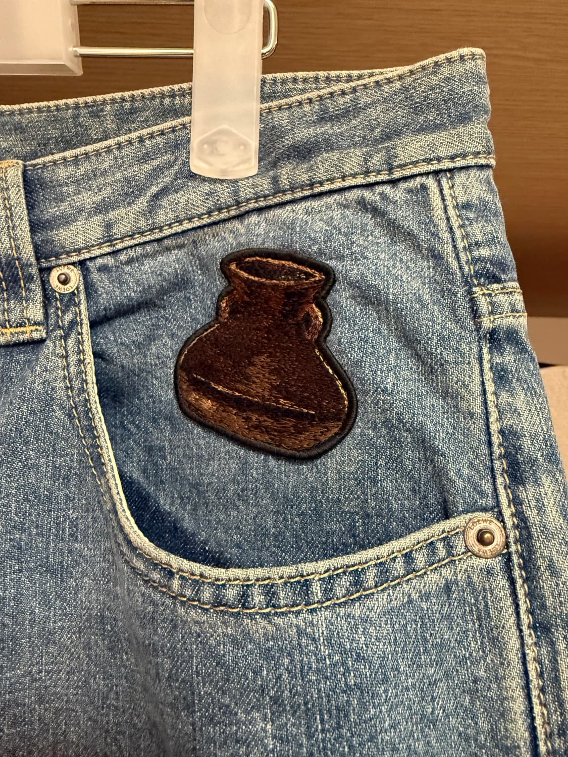 (우주매물) 로에베 멘즈 패치워크 데님팬츠 50 상품이미지5