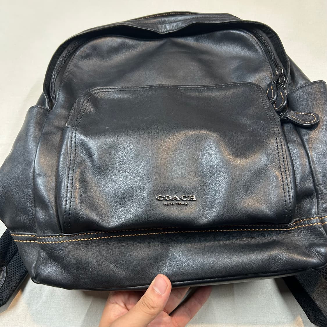 코치 COACH 레더 백팩 블랙 상품이미지2