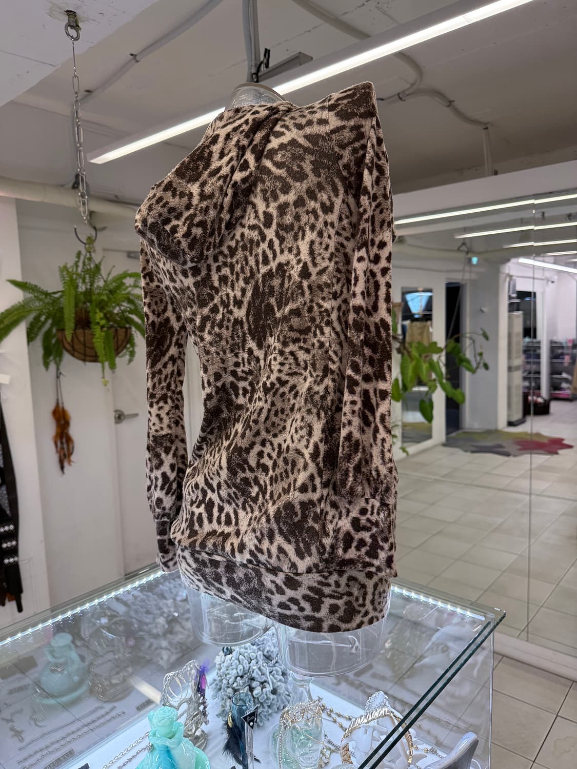 leopard zip up hood onepiece 상품이미지3