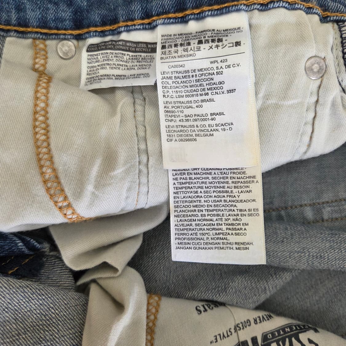 Levi's 리바이스 505 빈티지 스트레이트 워싱 데님  상품이미지6
