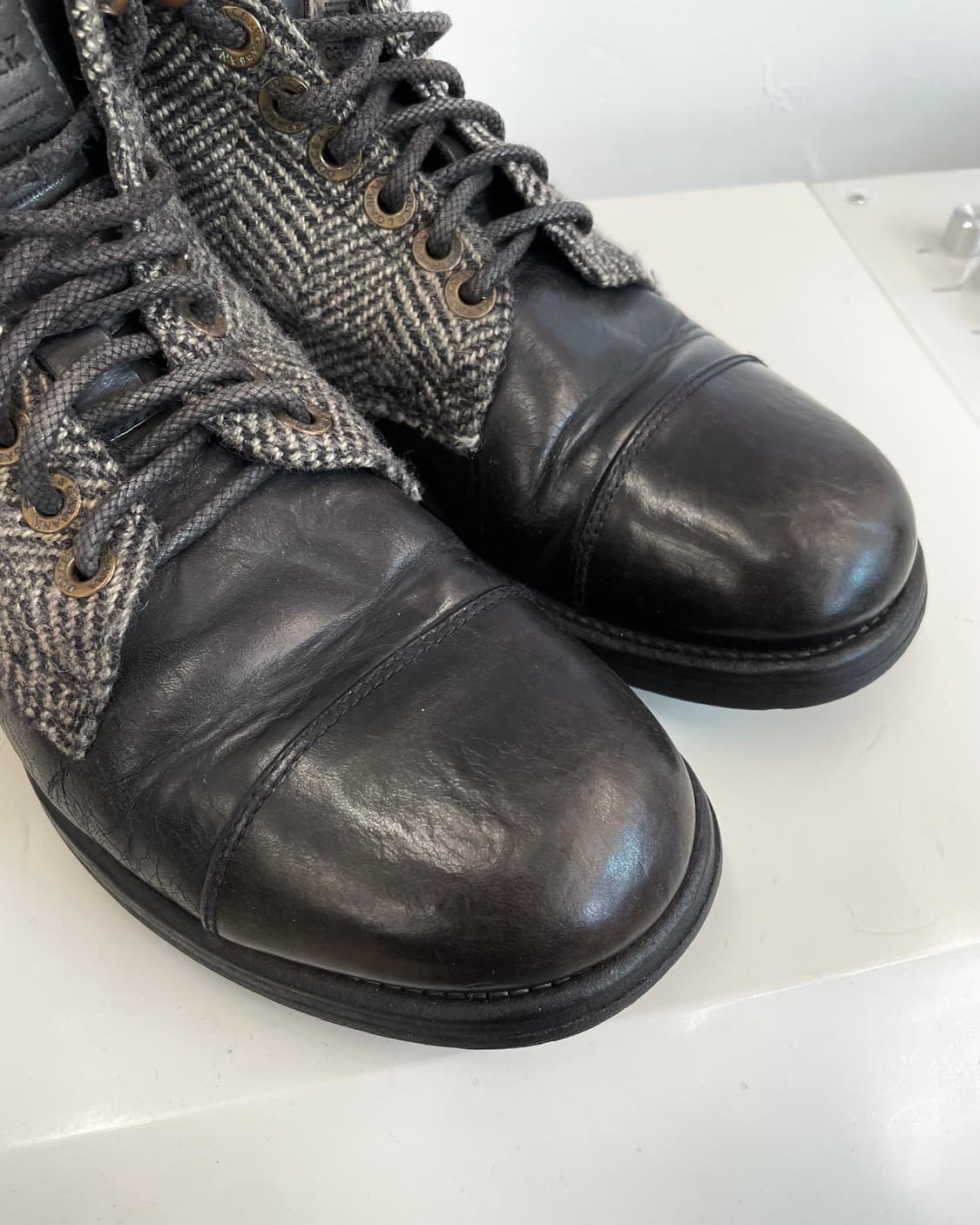 [250] 돌체앤가바나 헤링본 울 / 레더 부츠 상품이미지5
