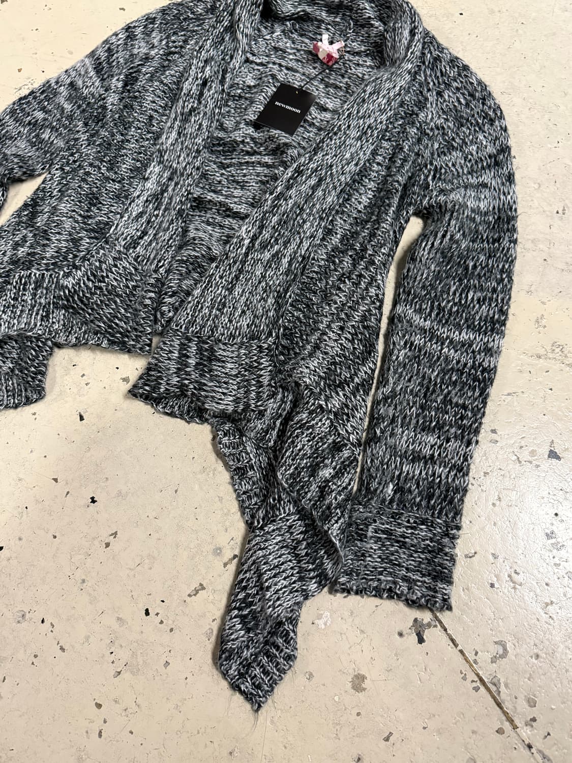 drape collar heather knit cardigan 상품이미지7