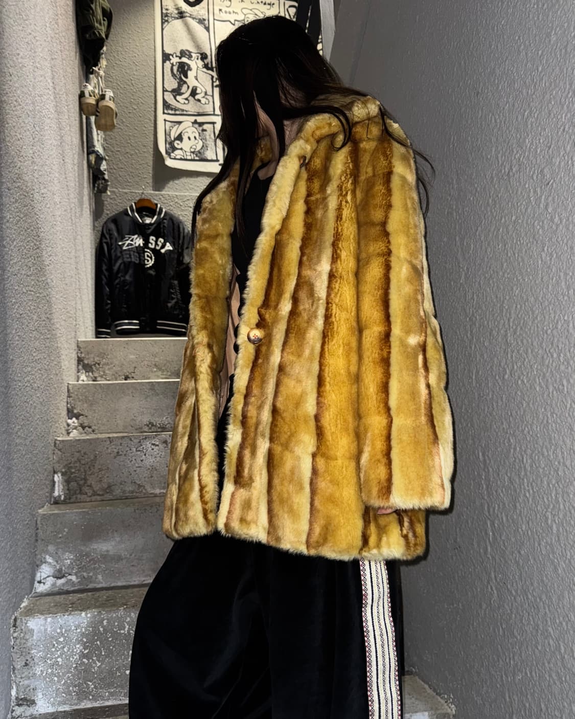 빈티지 페이크 퍼자켓 상품이미지1