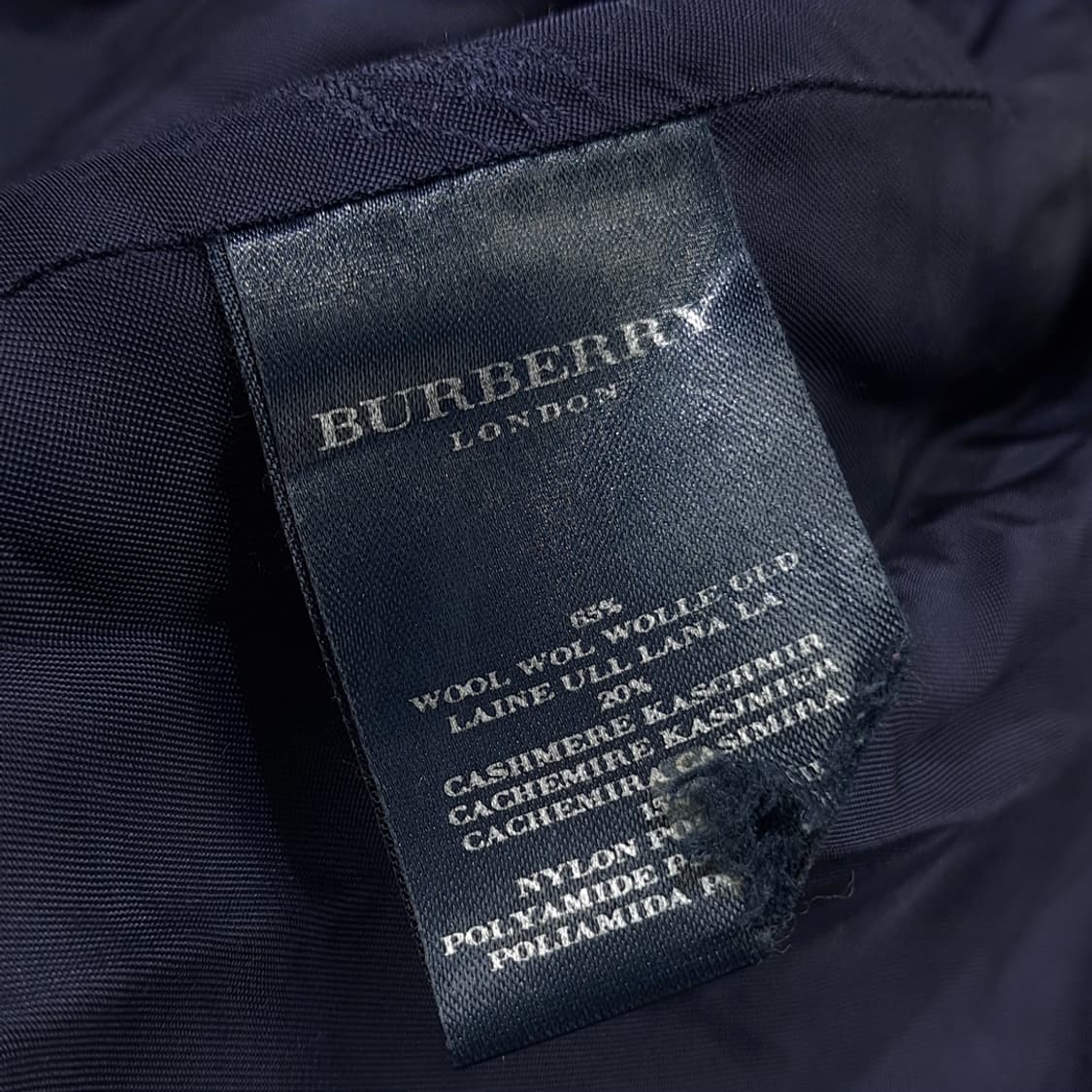 CN798 M 버버리 런던 울 캐시미어 체크 코트 상품이미지5
