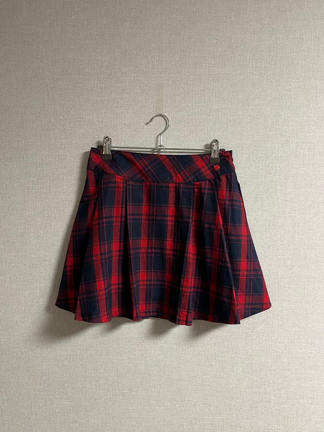 [스쿨룩] 폴로 네이비 레드 체크 스커트 상품이미지1