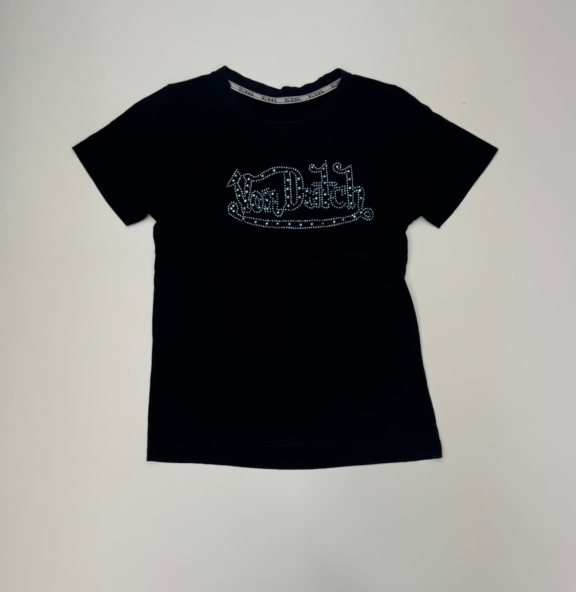 여성 본더치 von Dutch 큐빅 자수 반팔 티셔츠 y2k 상품이미지1