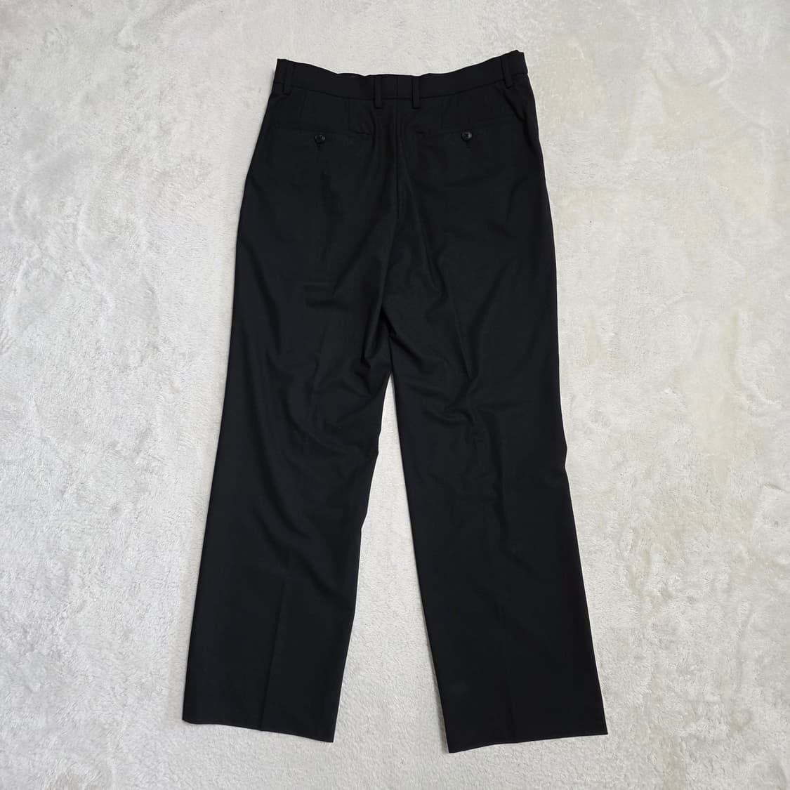 (M)넌블랭크 세미 와이드 핏 슬랙스 팬츠 블랙 봄여름 상품이미지3