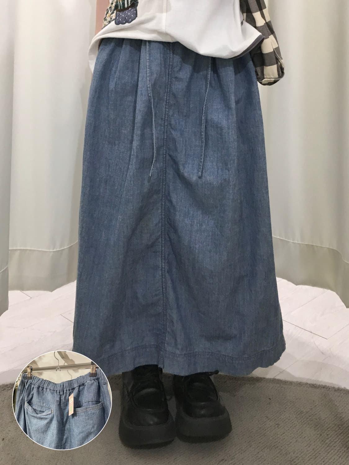earth music denim pocket skirt 상품이미지1