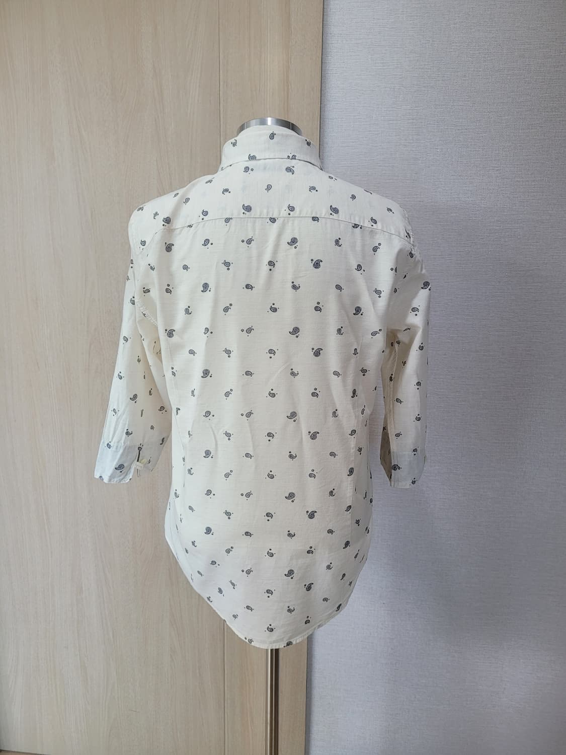 엠폴햄 Empolham 남자 페이즐리 패턴 7부 셔츠 100 아이보리  상품이미지6