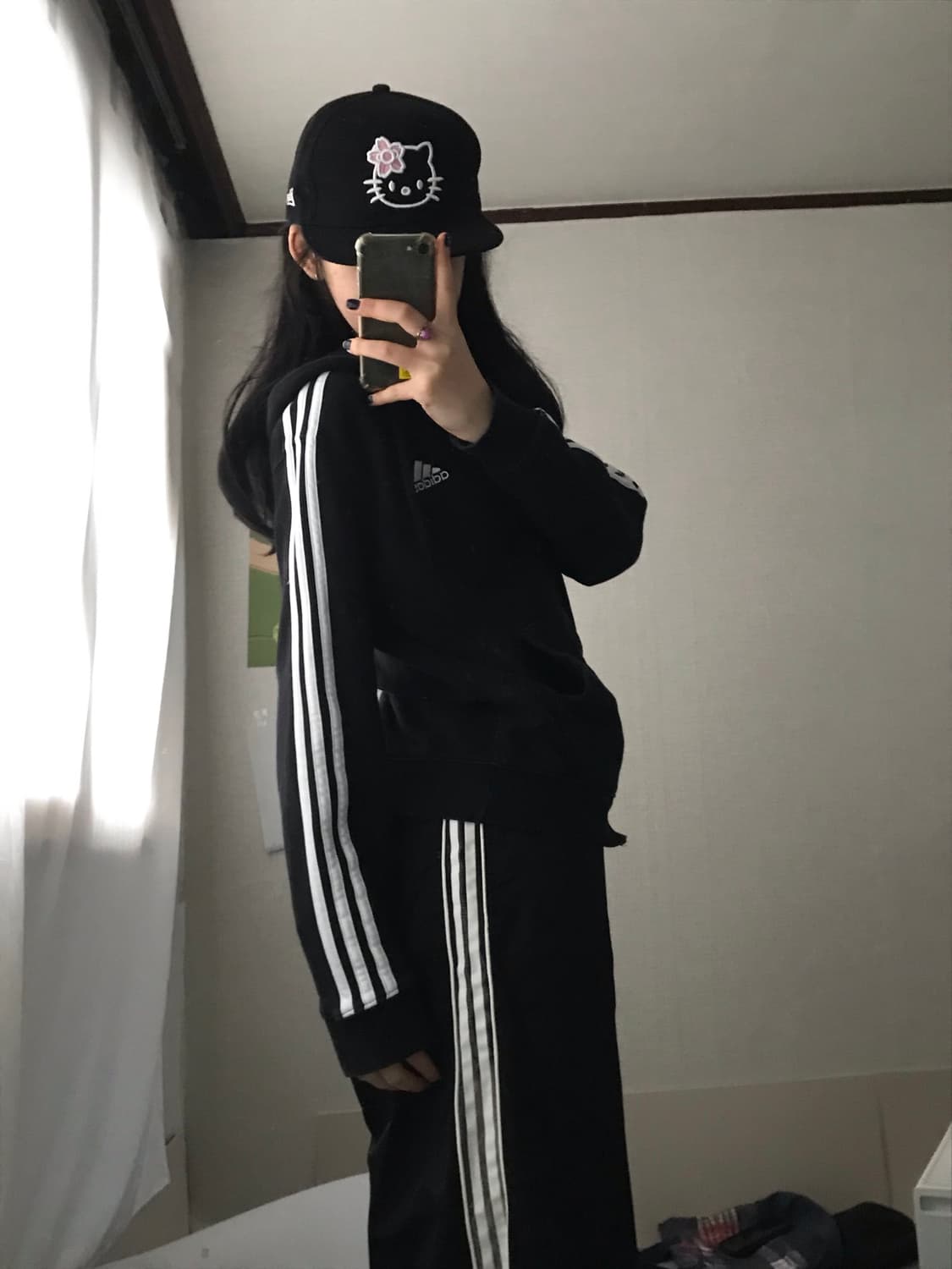 아디다스 블랙 삼선 후드집업 상품이미지6