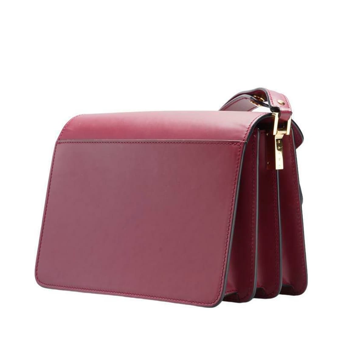 (중고) 마르니 버건디 카프스킨 트렁크 미듐 숄더백 상품이미지2