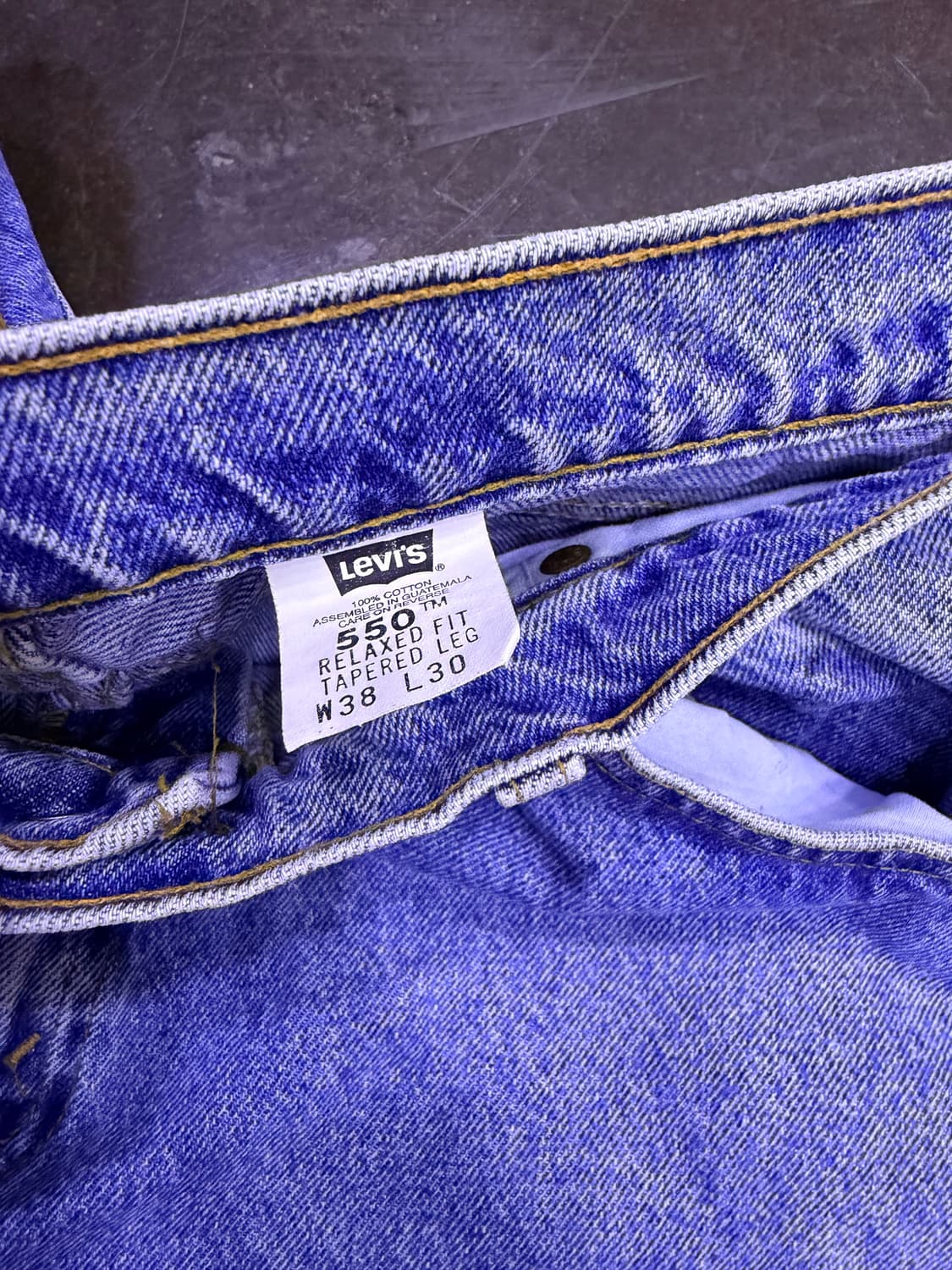 리바이스 550 90's 릴렉스핏 테이퍼드 레그 오렌지 R 데님팬츠 38 상품이미지9