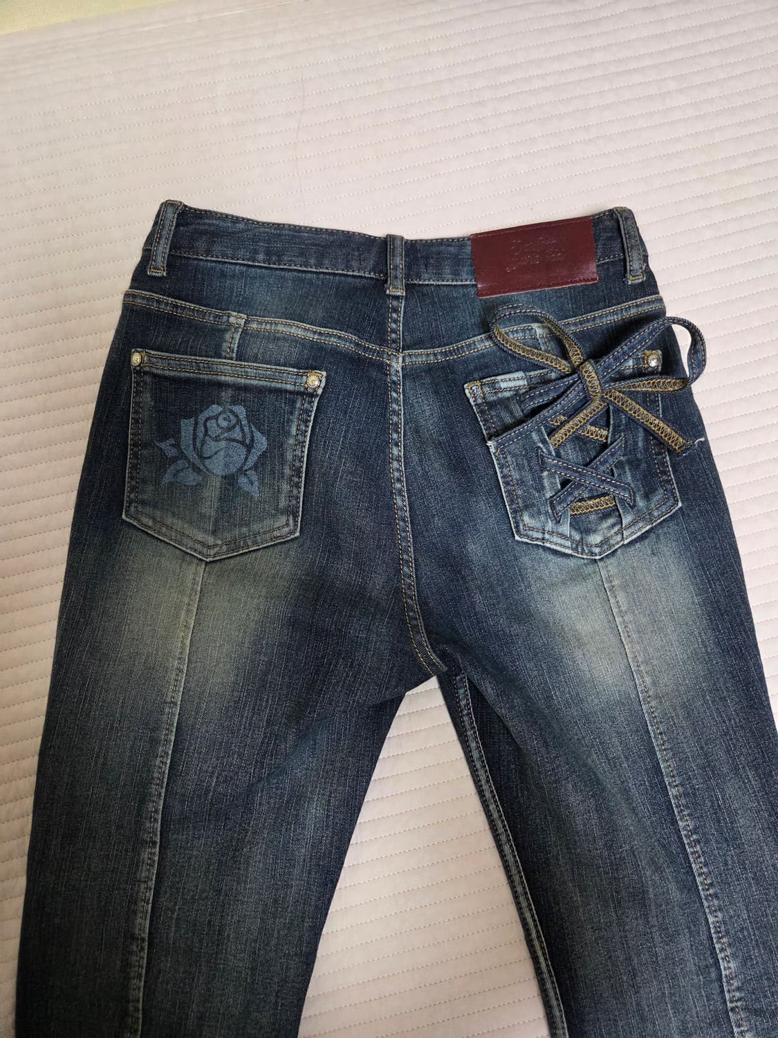 달링유어배드 로즈 부츠컷 데님 빈티지블루 상품이미지3