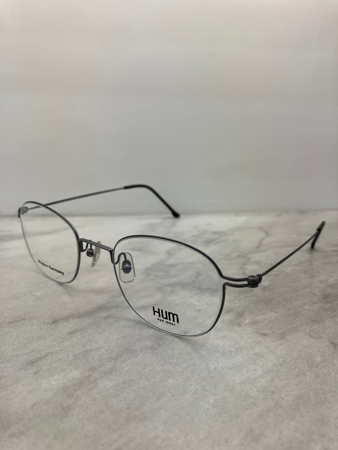 흄 HUM 실버 소프트 스퀘어 역산각 메탈테 안경 상품이미지7