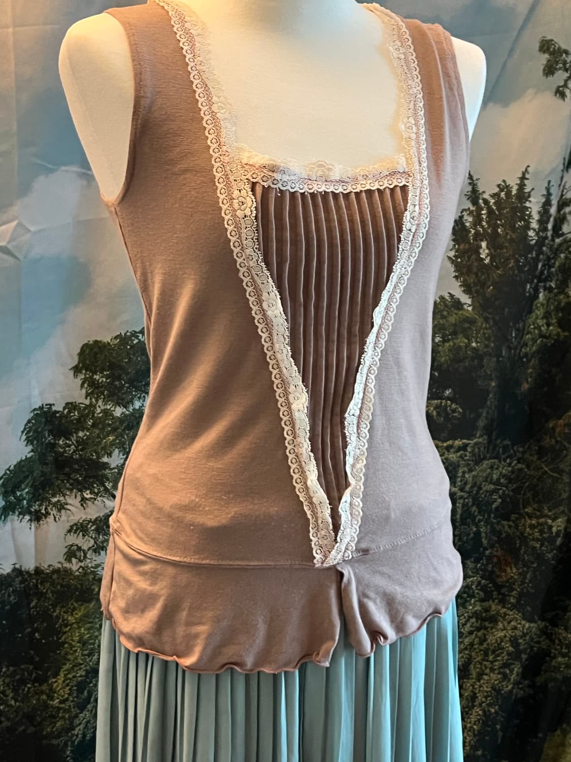 lace sleeveless long pleated skirt 상품이미지3