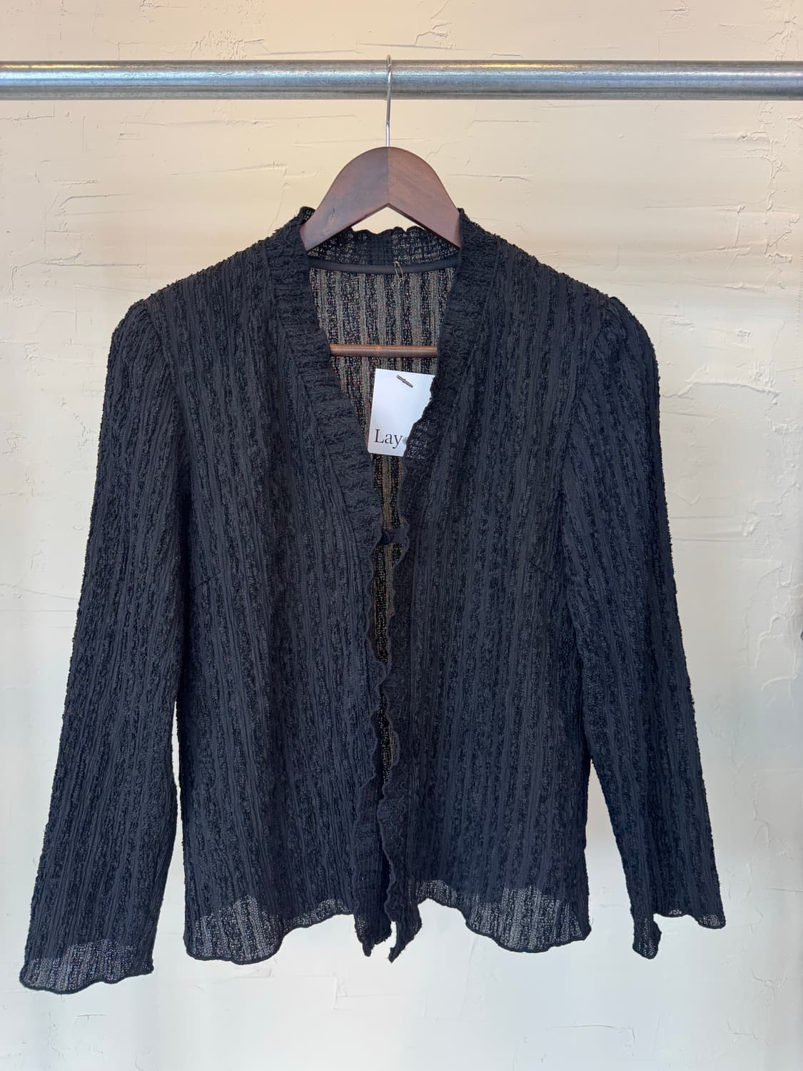 jpn vtg 블랙 셔링 자켓 상품이미지1