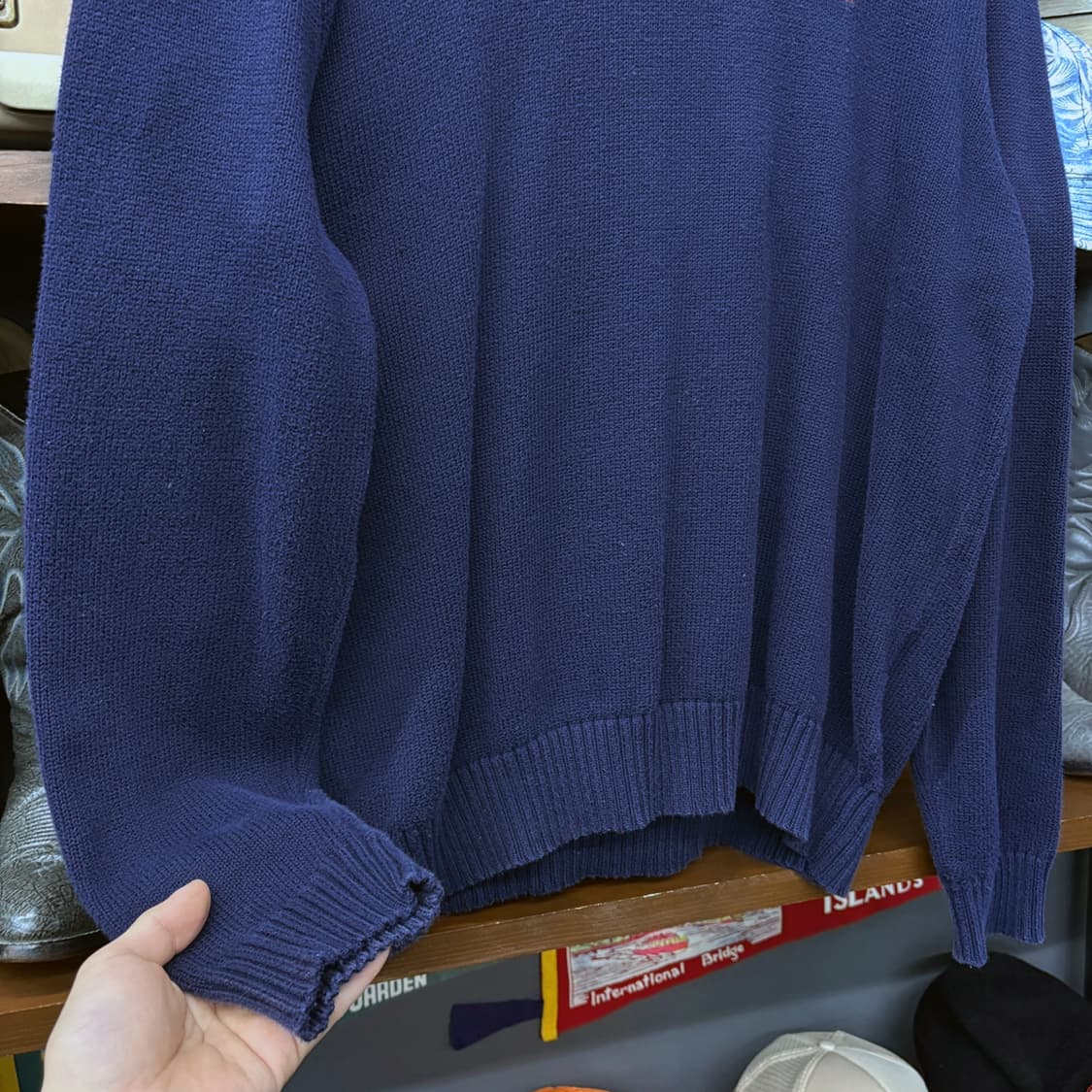 00s 폴로 랄프로렌 플레인 코튼 크루넥 니트 스웨터 레드포니 N724 상품이미지4