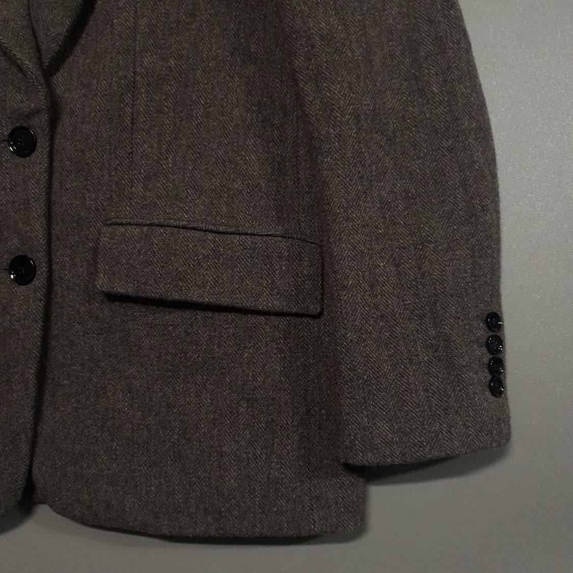 여성 S) 인사일런스 우먼 셔틀랜드 울 자켓 다크 브라운 퓨어 뉴 울마크 상품이미지5