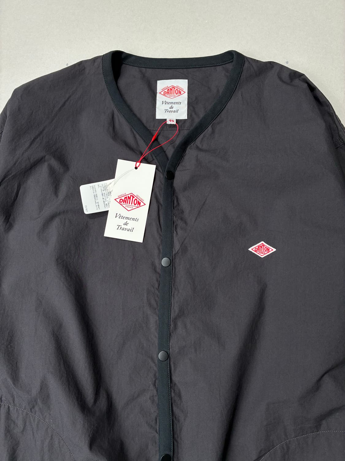 DANTON 단톤 브로드 클로스 코튼 셔츠 가디건 차콜컬러 44사이즈 상품이미지2