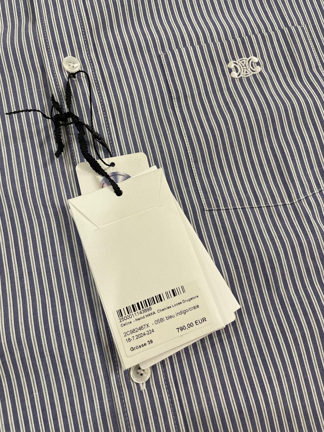 셀린느 스트라이프 셔츠 39사이즈 새상품 판매 상품이미지3