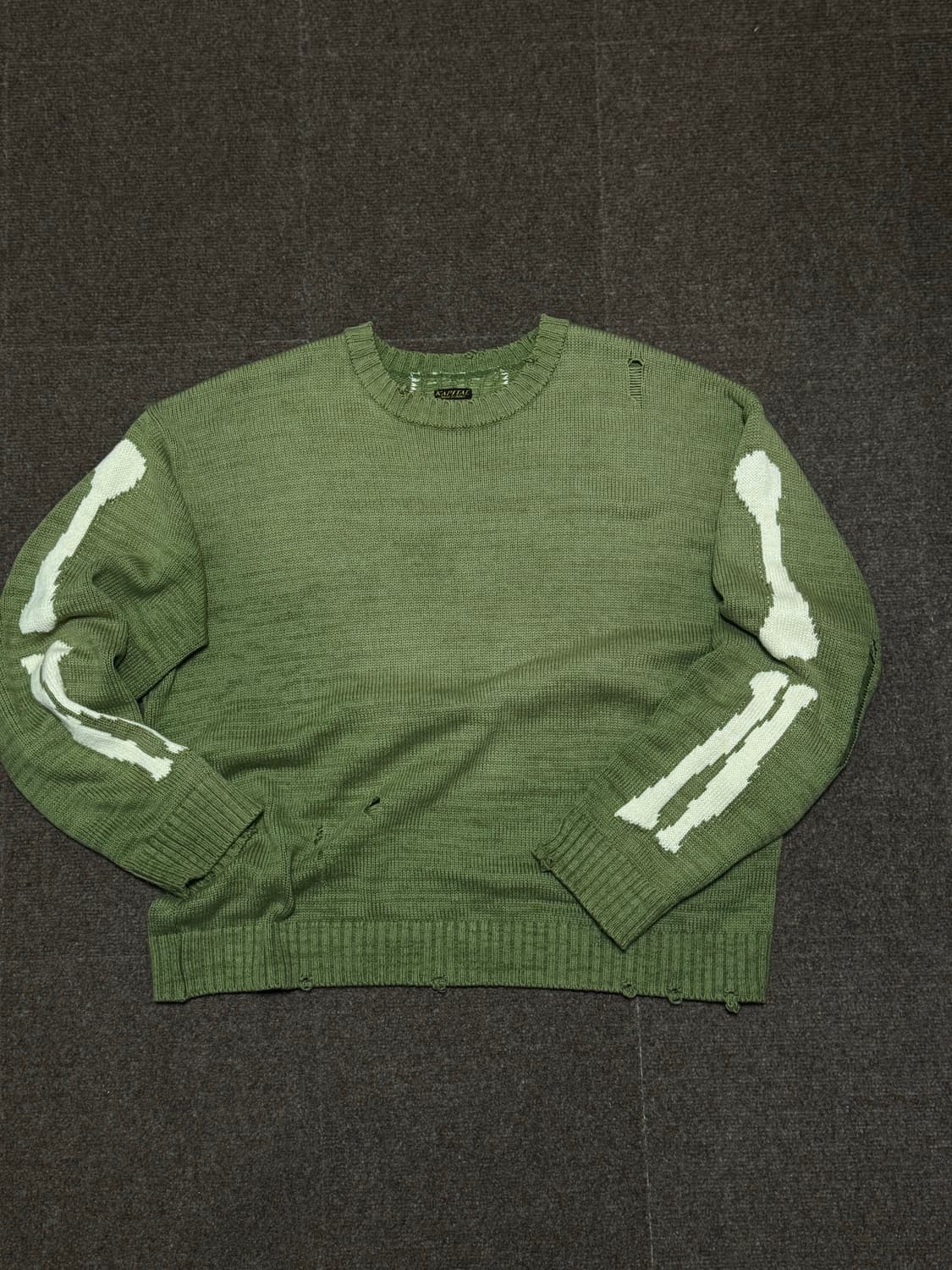 캐피탈 본 니트 카키 코튼 3사이즈 상품이미지2