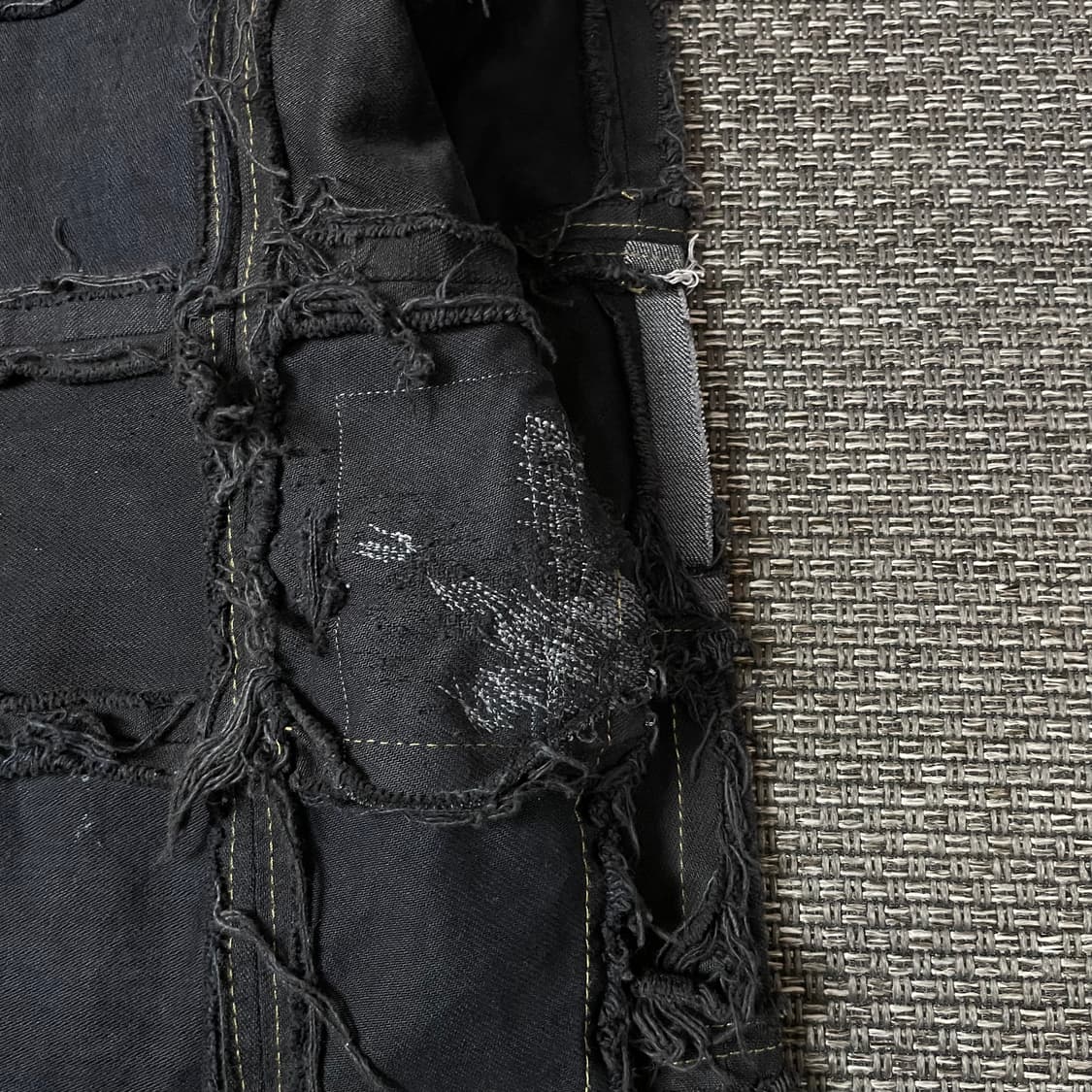 빈티지 블랙 리메이크 커스텀 후드 데님 자켓 상품이미지6