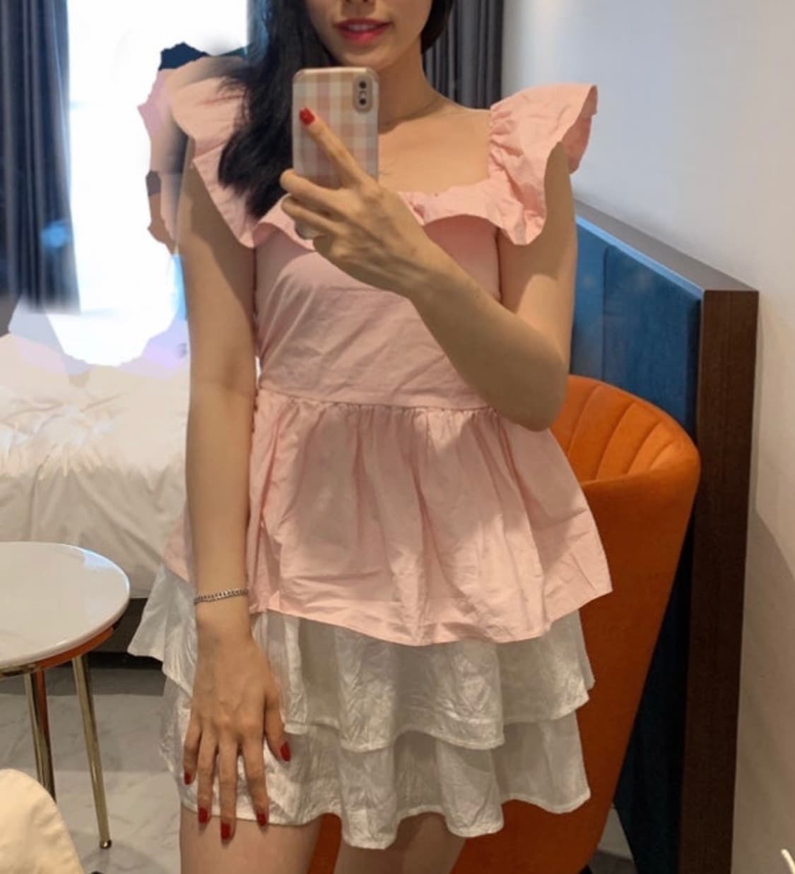 착샷O 5~6만원대 프릴 나시 블라우스 bl 상품이미지5