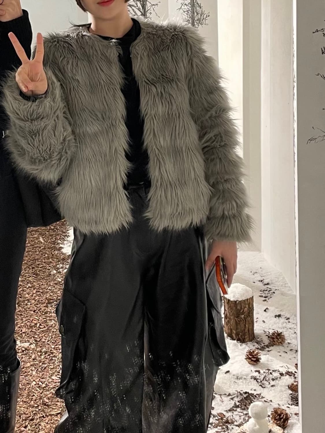 H&m 그레이 퍼자켓 상품이미지5