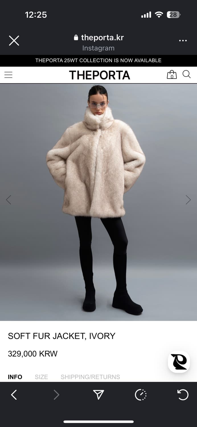 포르타 SOFT FUR JACKET, IVORY 상품이미지1