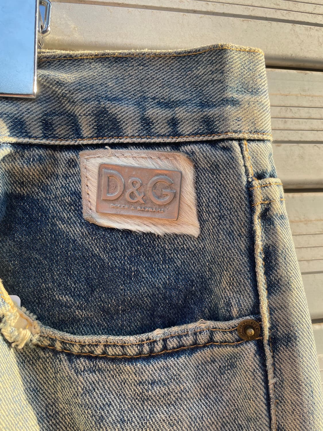 돌체앤가바나 송치패치 워싱 스트레이트 데님팬츠 상품이미지5