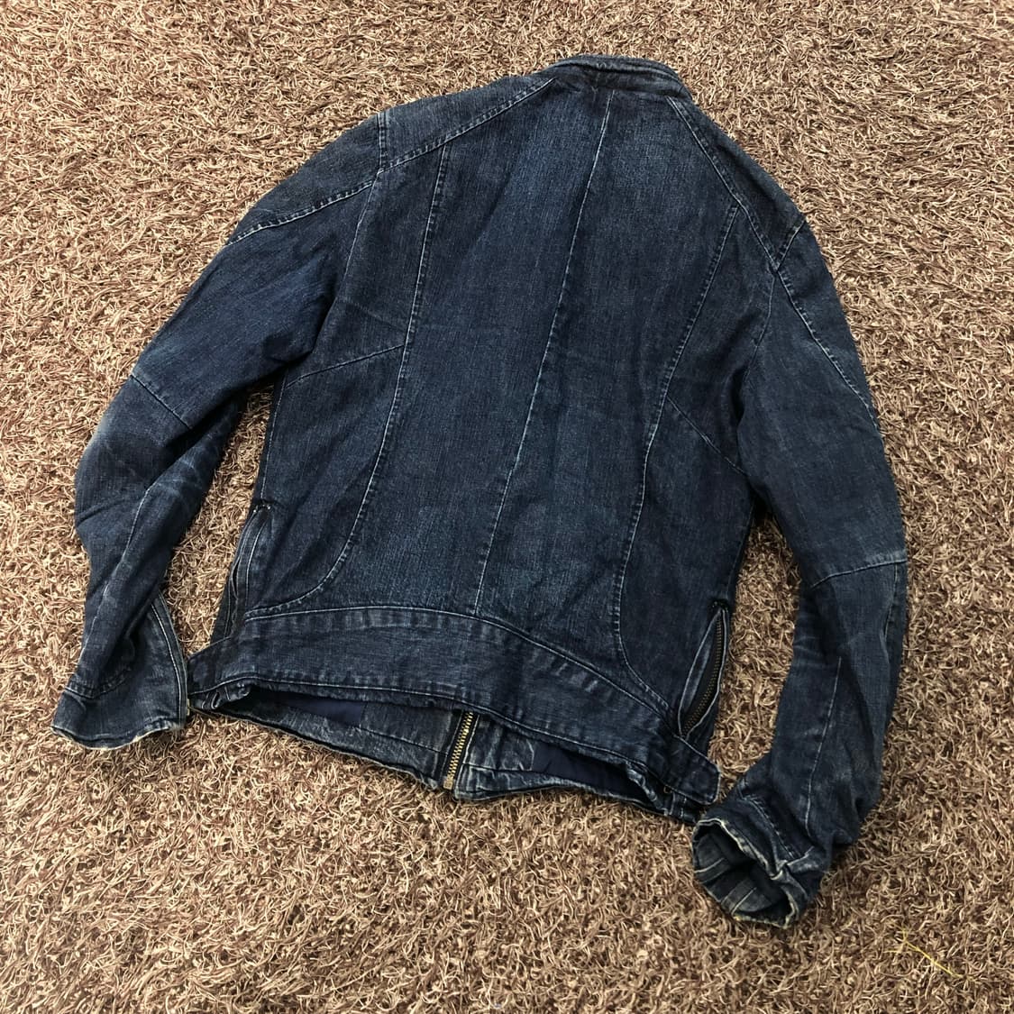 빈티지 데님 워싱 바이커 라이더 자켓 상품이미지5