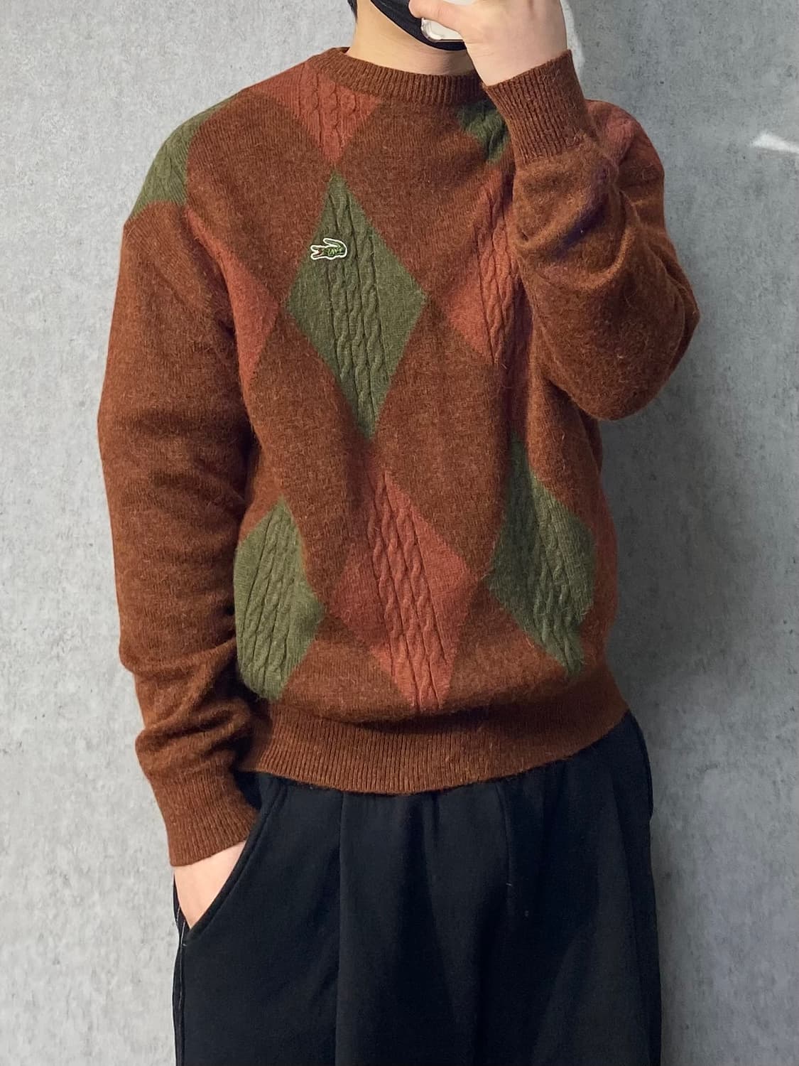 [95] 90s Lacoste 라코스테 빈티지 브라운 울 니트 상품이미지7