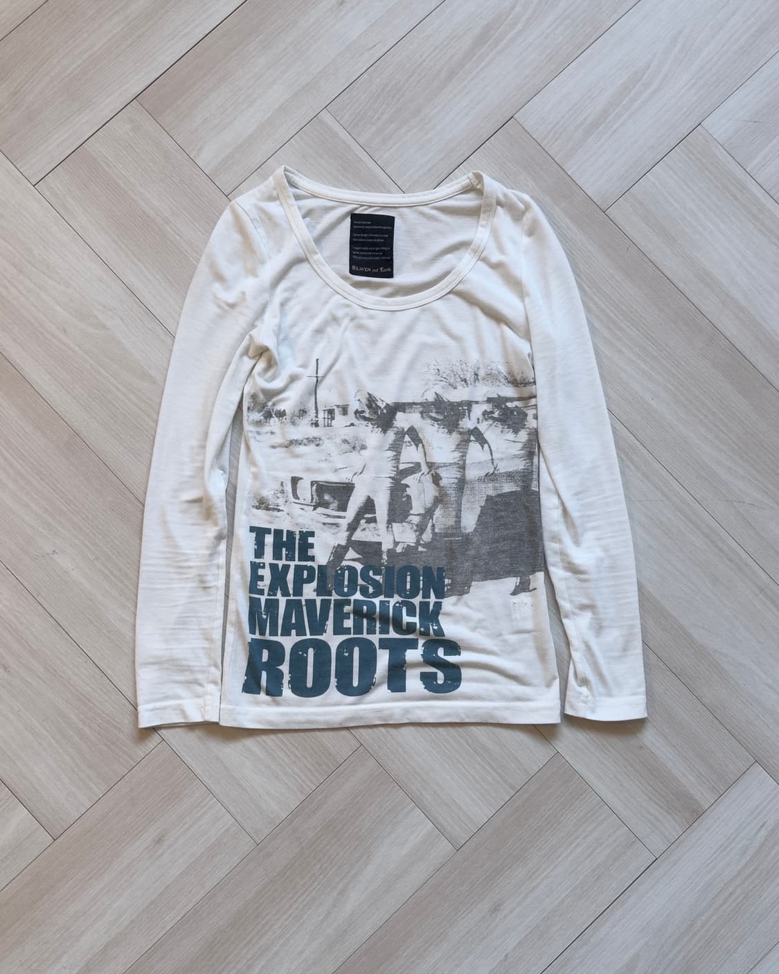 [HEAVEN AND EARTH] cotton U neck long sl 상품이미지1