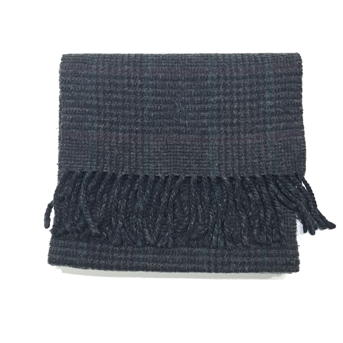 MX382 폴로 랄프로렌 램스울 혼방 양면 글렌 체크 & 솔리드 머플러 상품이미지7