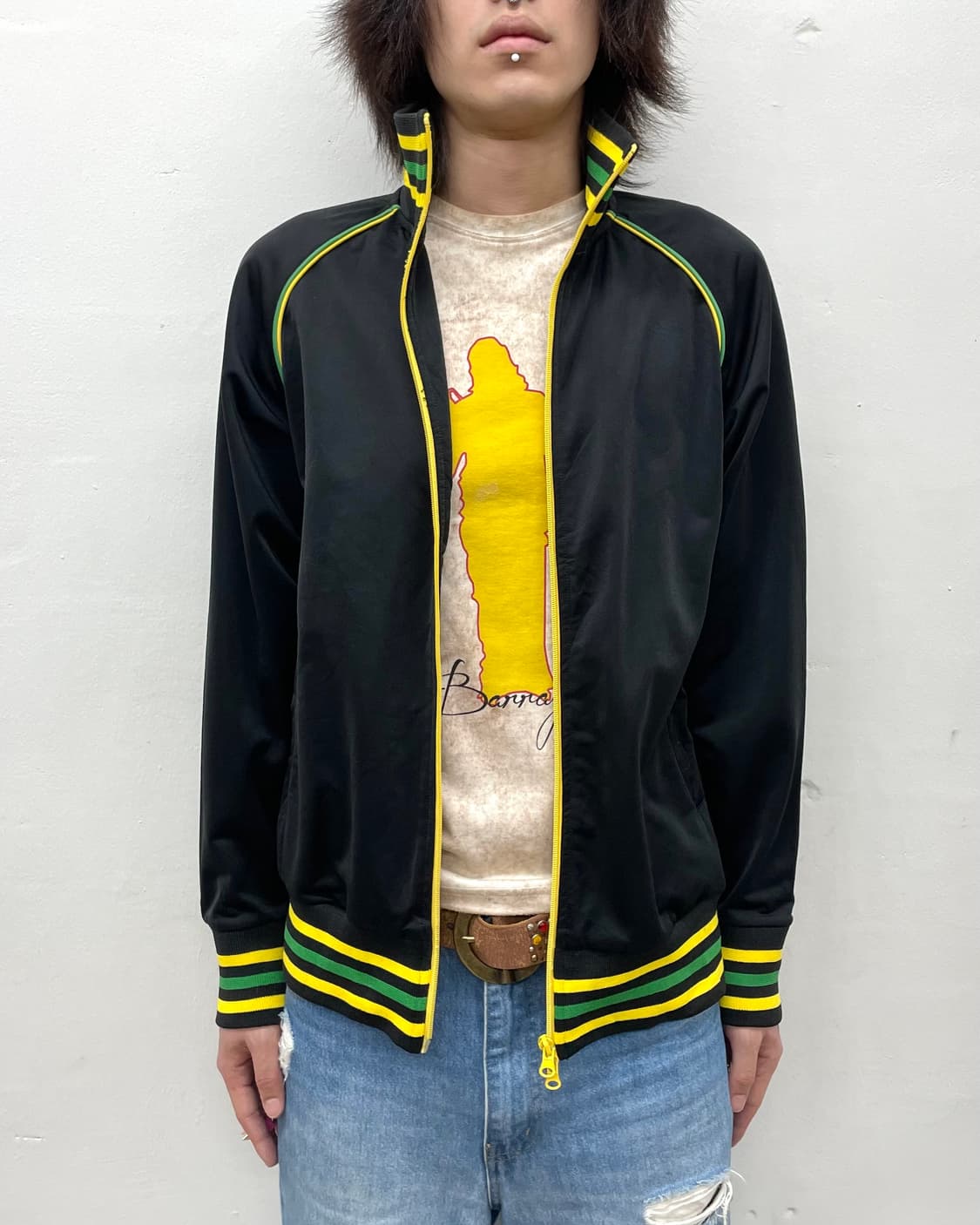 Retro Yellow and Green Track Top 상품이미지1