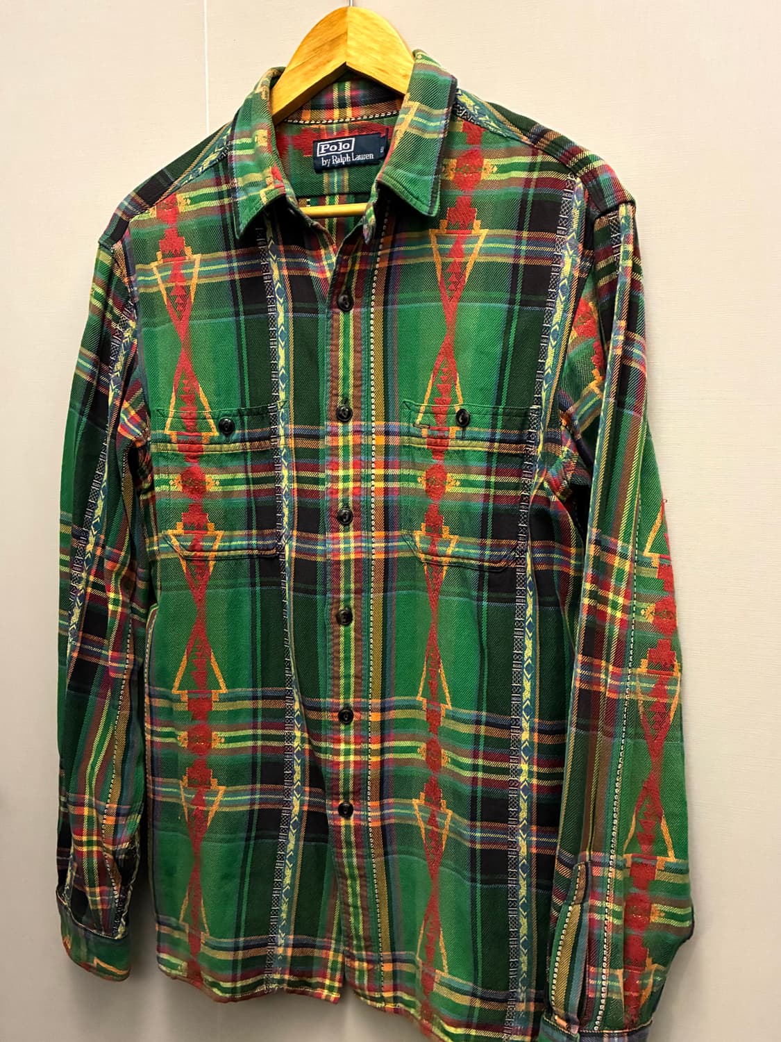 (M~L)00s 폴로랄프로렌 빈티지 나바호 아즈텍 패턴 플란넬 셔츠 상품이미지2