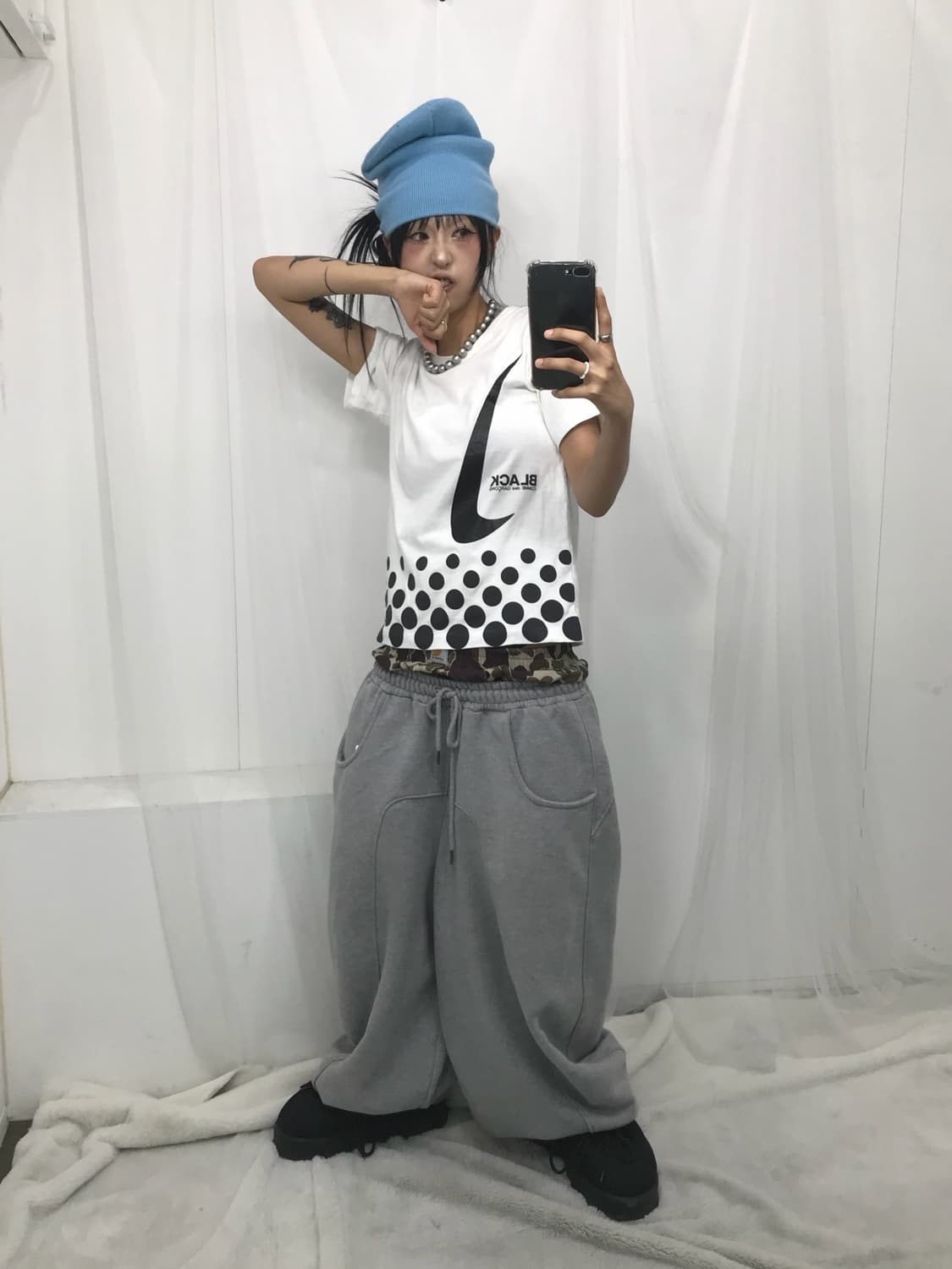 🖤 꼼데가르송 X 나이키 콜라보 도트 반팔 티셔츠 🖤 상품이미지7