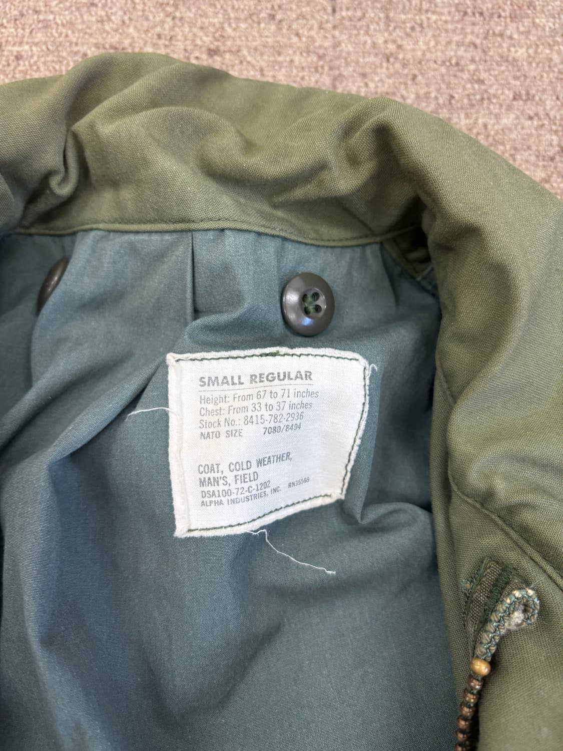 M65 필드자켓 회색안감 S-R 상품이미지5