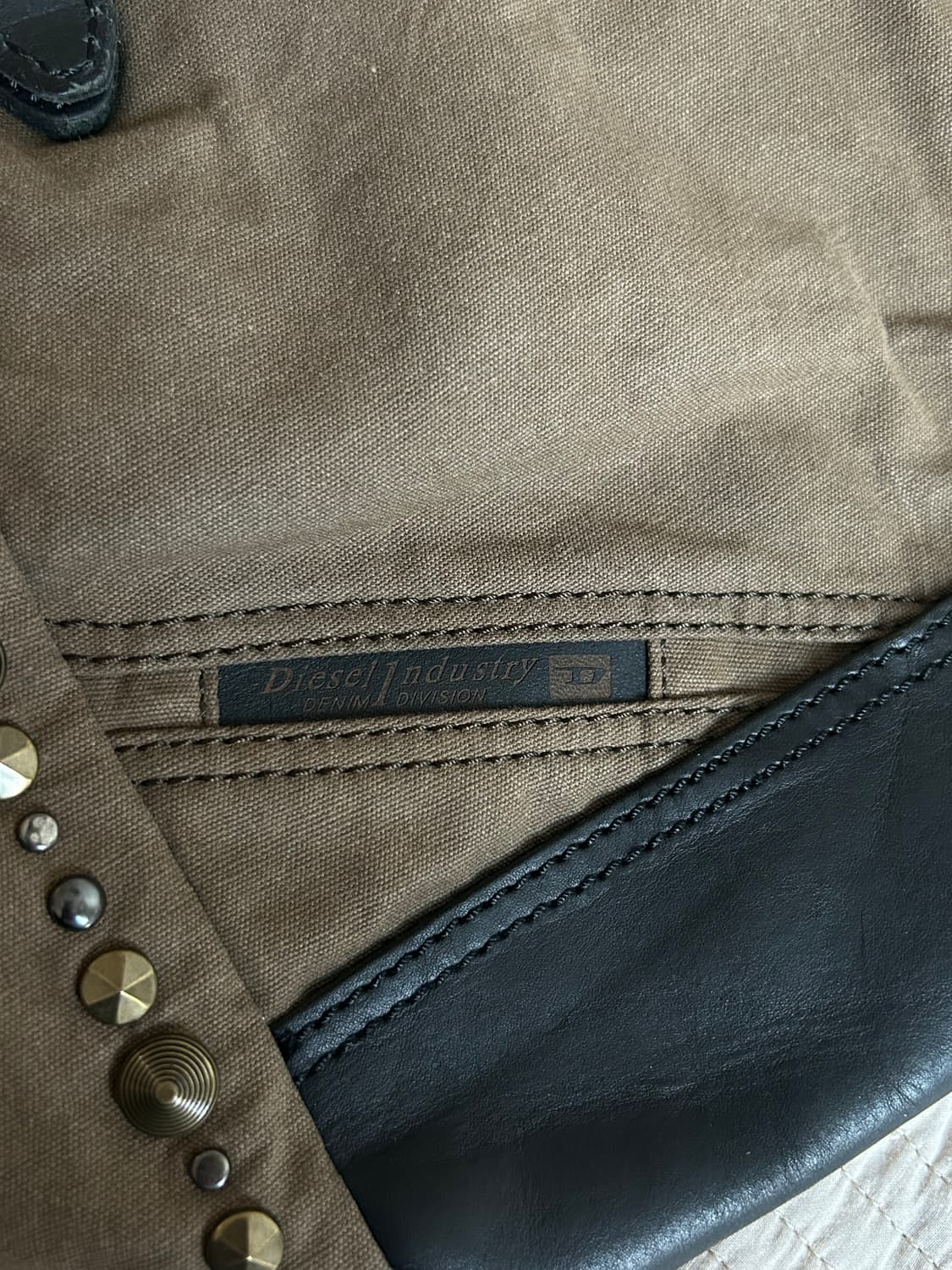 DIESEL Japan Vintage 캔버스 레더 숄더백 브라운 상품이미지5