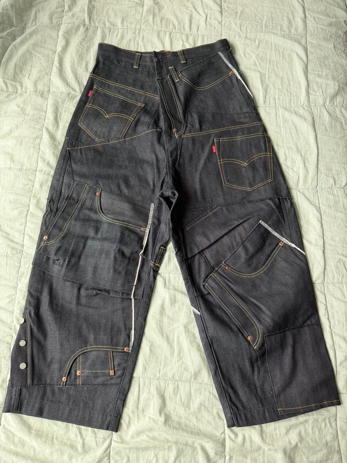 [L] 준야 와타나베 코튼 셀비지 데님 리바이스 W 네임 팬츠 인디고 상품이미지2