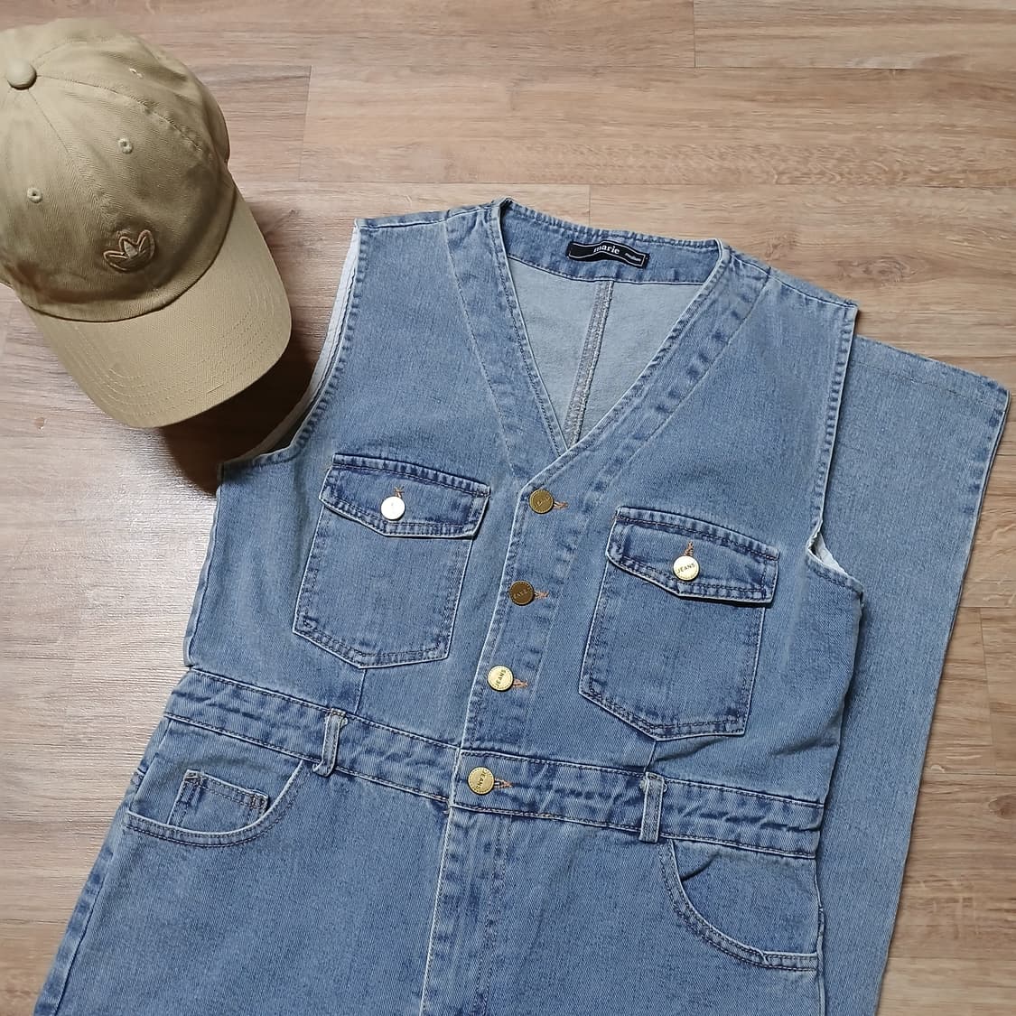 Marie 마리마켓 연청 점프수트 데님 청 바지 상품이미지2