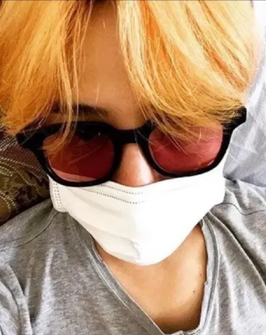 DPEW 레드 틴트 선글라스 지드래곤 권지용 뿔테 지디 빨간 안경 상품이미지4