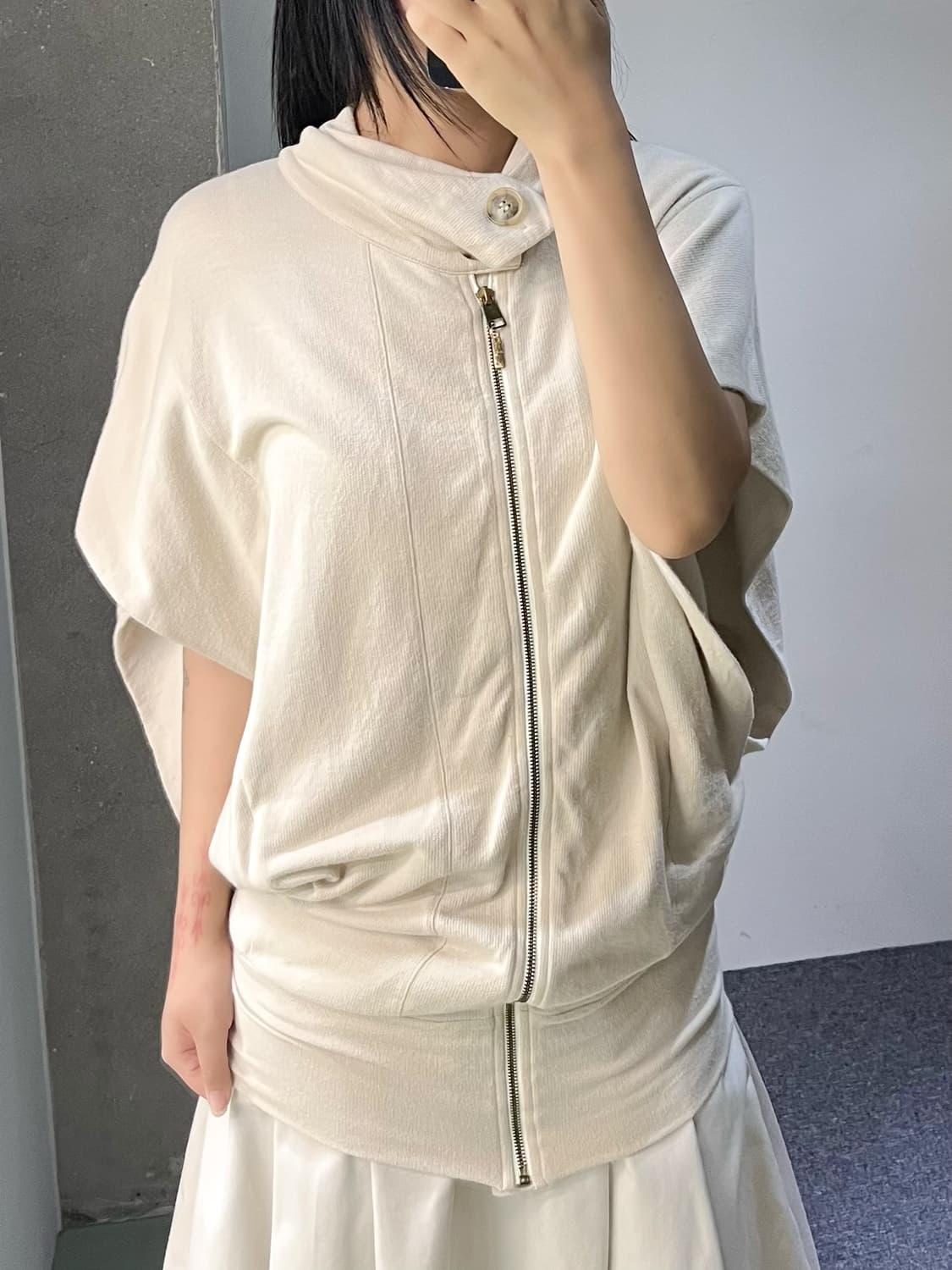 디젤 블랙 골드 드레이프 후드 집 베스트 상품이미지2