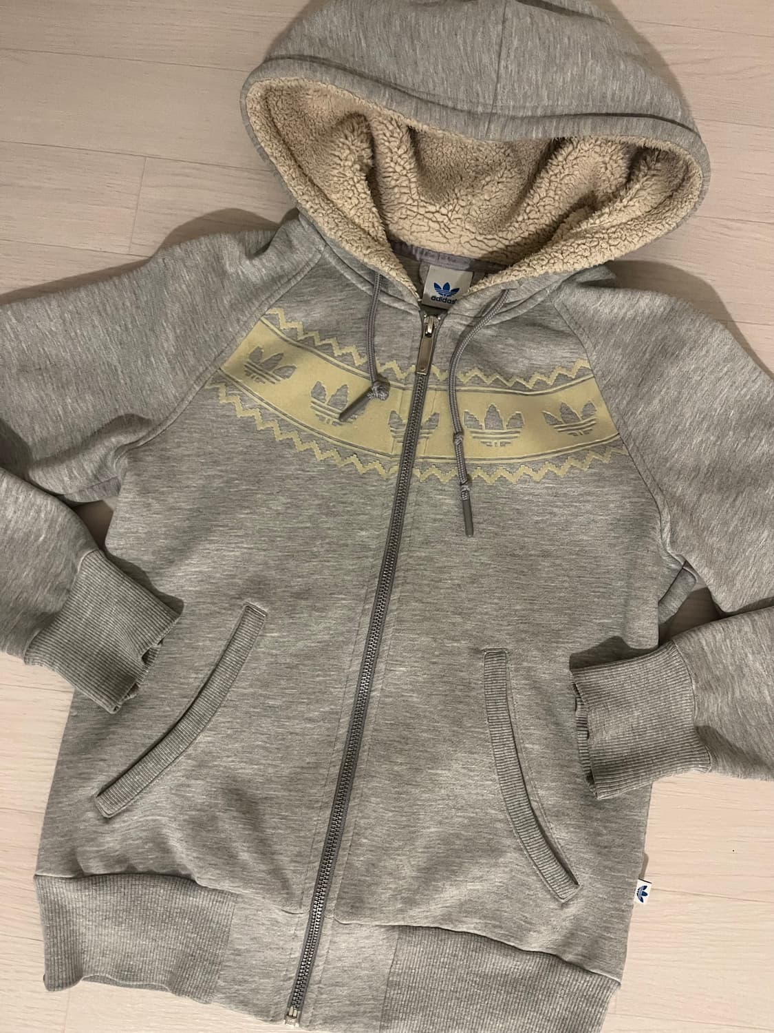 베이비베어 빈티지 라방 대장 아디다스 후드집업 회색레몬 노르딕 뽀글  상품이미지1