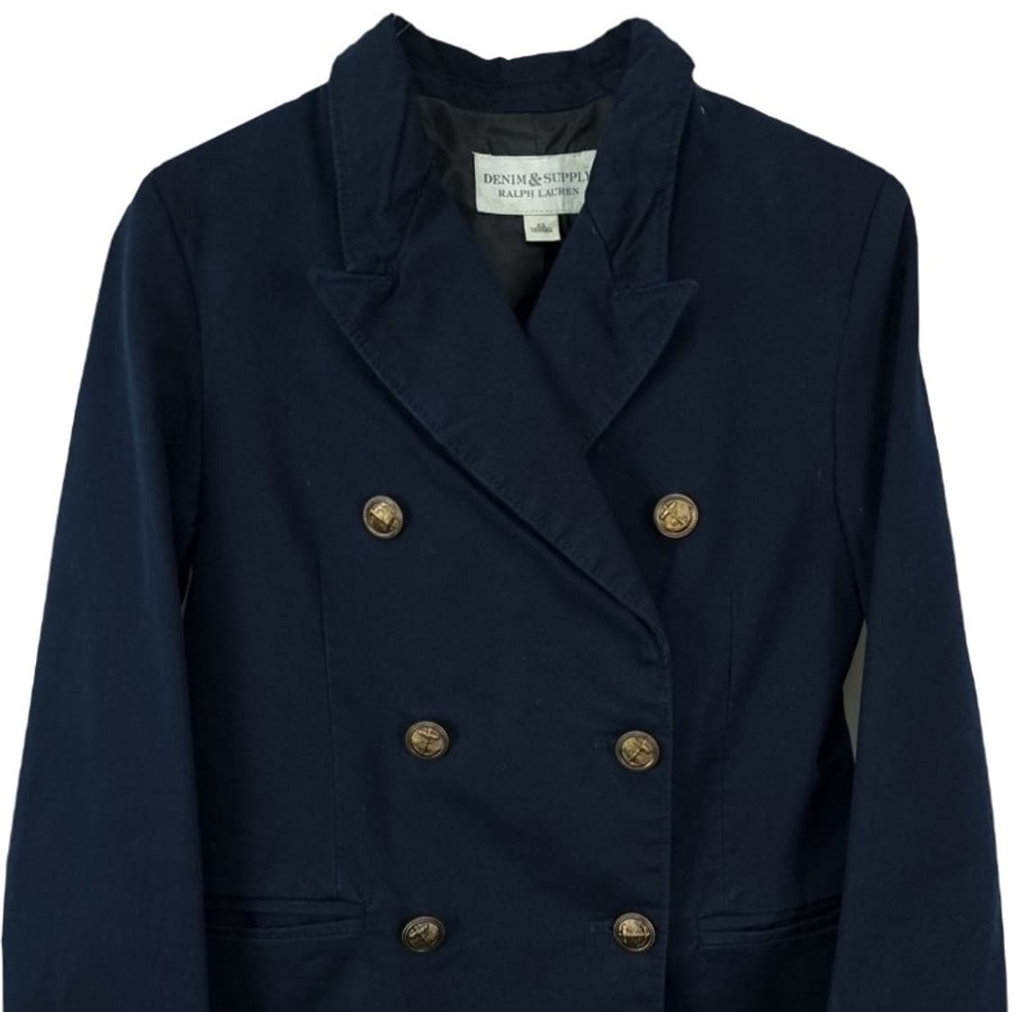 [데님앤서플라이] 금장 네이비 더블 브레스트 자켓 네이비 P01519 상품이미지4