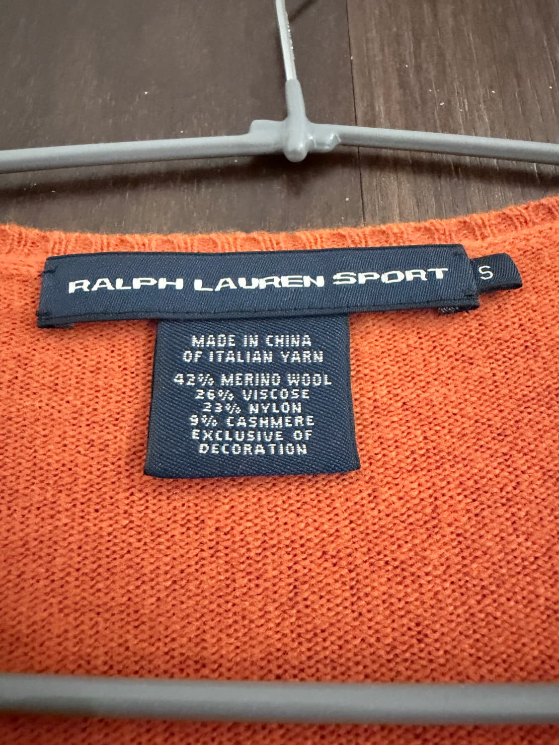 랄프로렌 스포츠 다크오렌지 브이넥 니트 상품이미지4