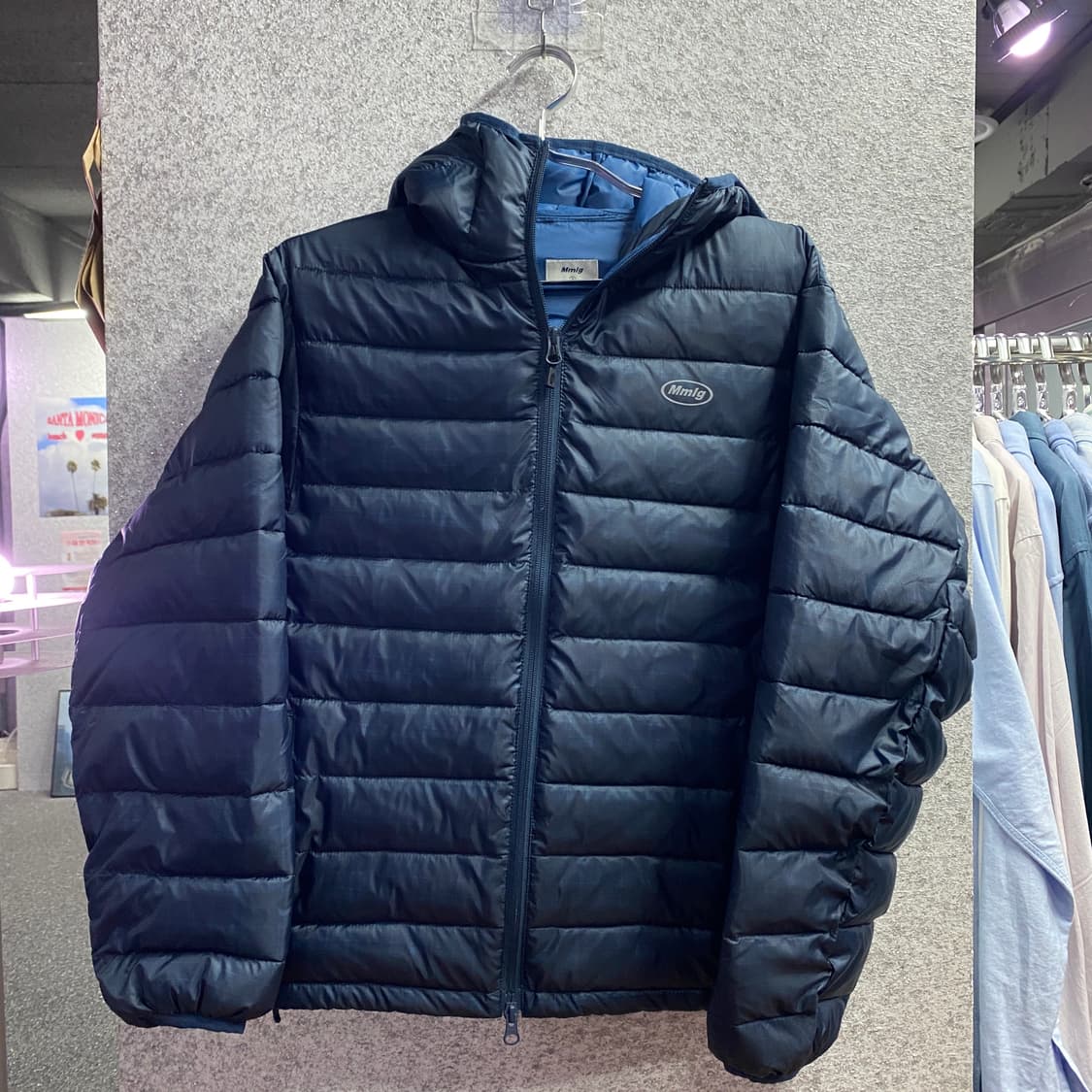 Mmlg 네이비 스몰로고 경량패딩 B3206 상품이미지2