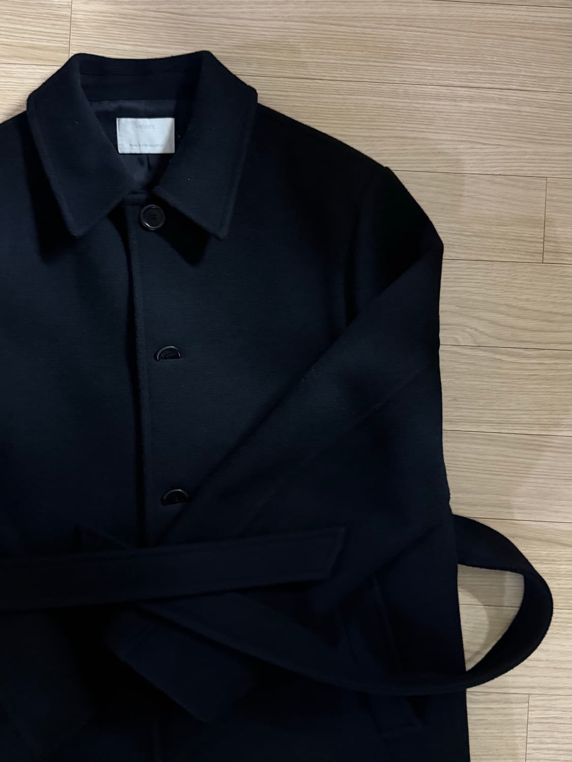 24FW 아모멘토 싱글 브레스티드 코트 블랙 L 상품이미지2